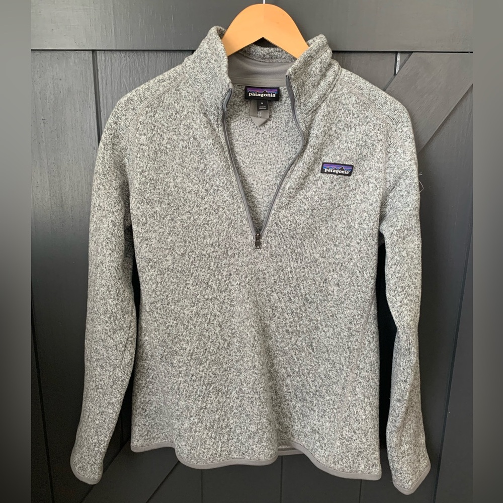 Patagonia Gray Zip Up Sweatshirt with Fleece Texture